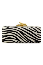 Zebra Tonda Pony Clutch by Diane von Furstenberg Handbags