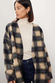 Brushed Jacquard Wrap-Front Cardigan in Plaid by Madewell