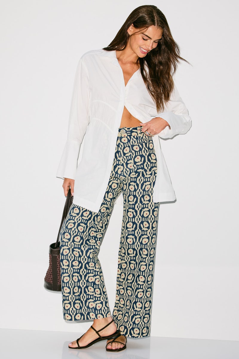 Boss Pants in Folk Print by SZ Blockprints - Photo 0