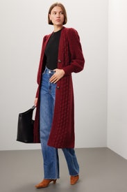 Knit Puff Sleeve Cardigan by Toccin