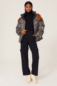 Floral Hooded Puffer Jacket by Tory Burch