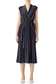 Stripe Draped Front Dress by VINCE.