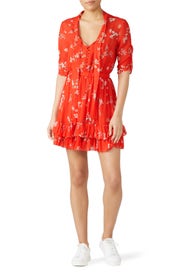 Floral Ruffle Mini Dress by Nicholas