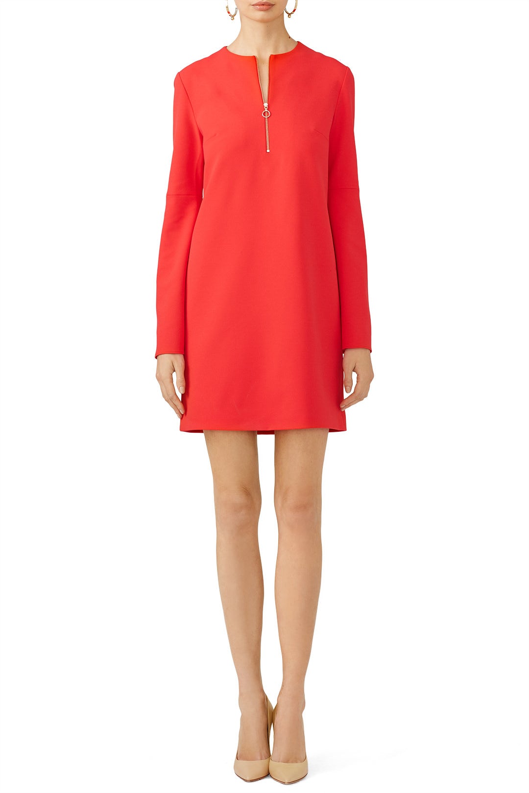 Red Zip Front Dress by Tibi 0