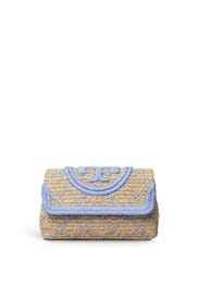 Blue Wood Fleming Straw Clutch by Tory Burch Accessories
