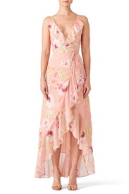 Floral Meadow Wrap Maxi by YUMI KIM