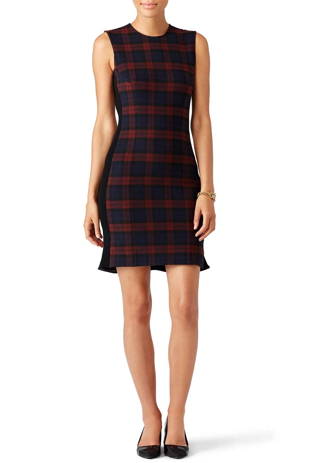 Plaid Godet Dress by Derek Lam 10 Crosby 0