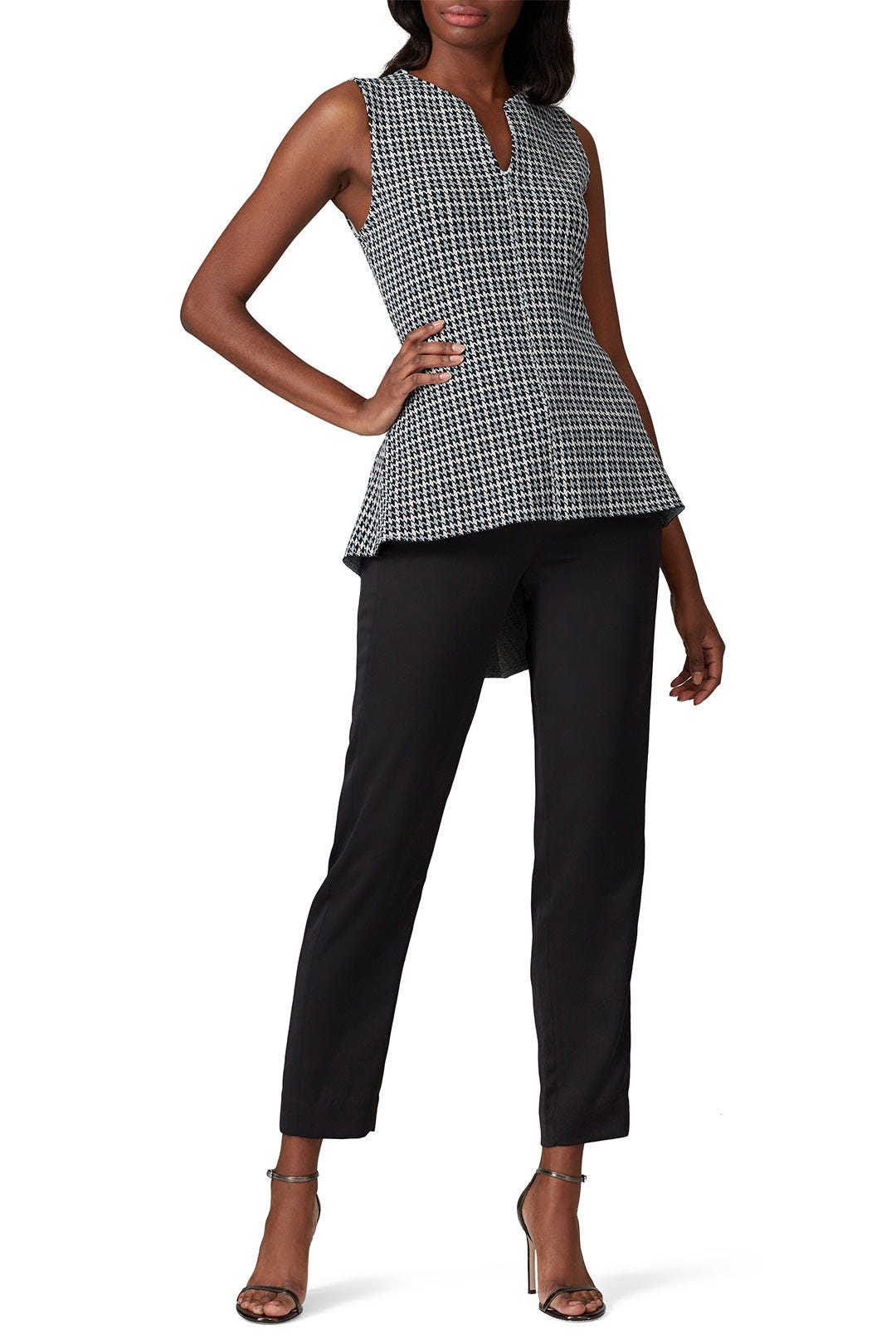 Plaid Knit Peplum Top by Derek Lam 10 Crosby x RTR 0