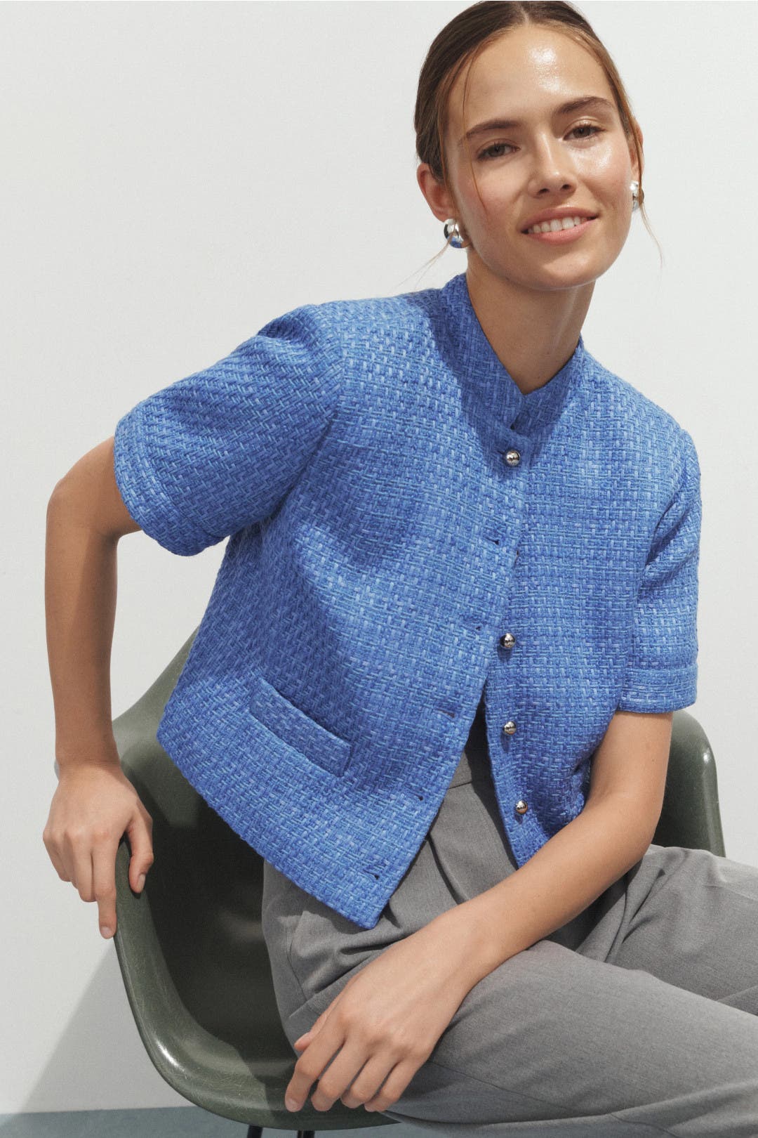 Short Sleeve Tweed Blazer by Derek Lam 10 Crosby x RTR | Rent the