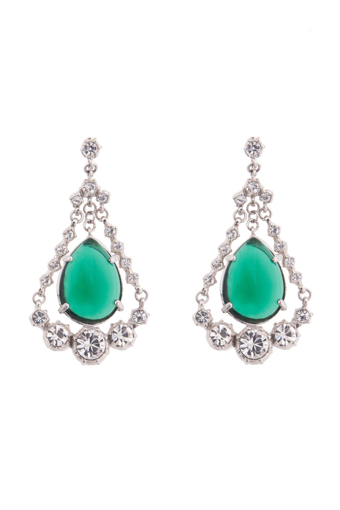 Emerald Eye Chandelier Earrings by Gerard Yosca 1