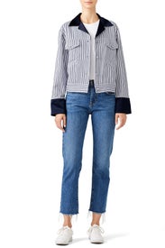 Striped Denim Jacket by Harvey Faircloth