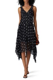 Black Printed Sleeveless Dress by The Kooples