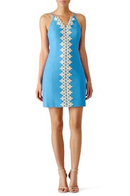 Pearl Blue and Gold Shift by Lilly Pulitzer