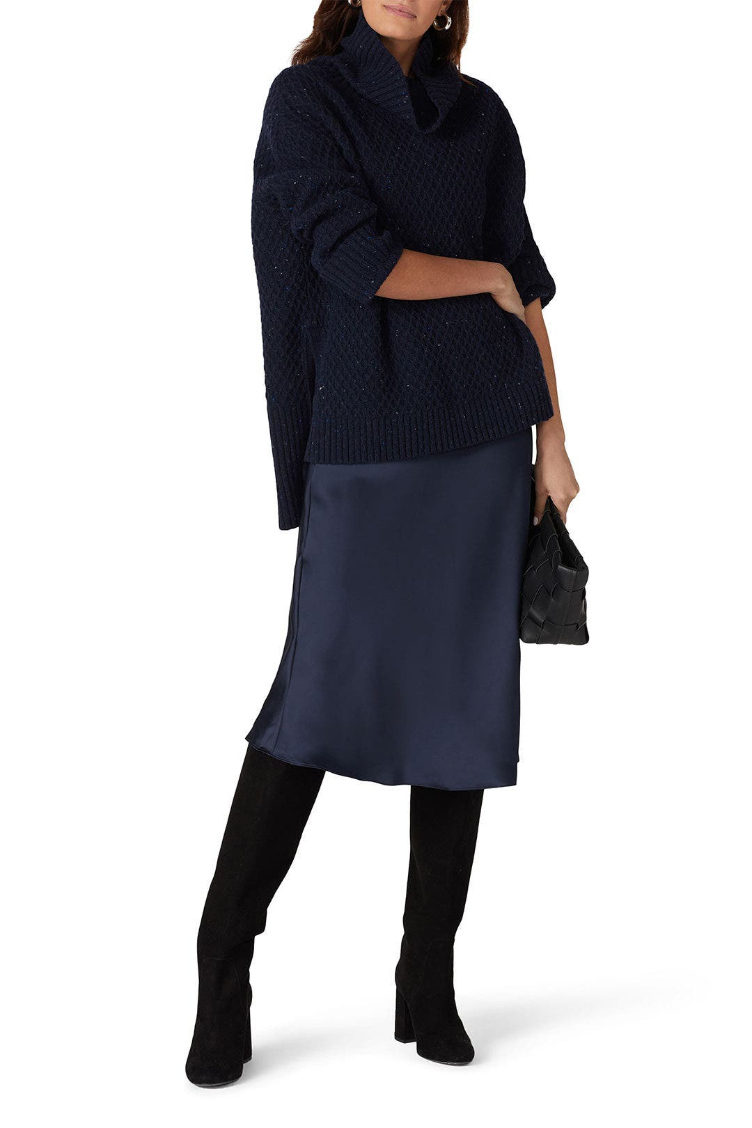Navy Charmeuse Skirt by Lauren Ralph Lauren 0
