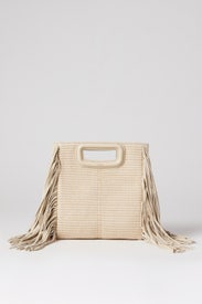 Textile and Raffia M Bag by Maje