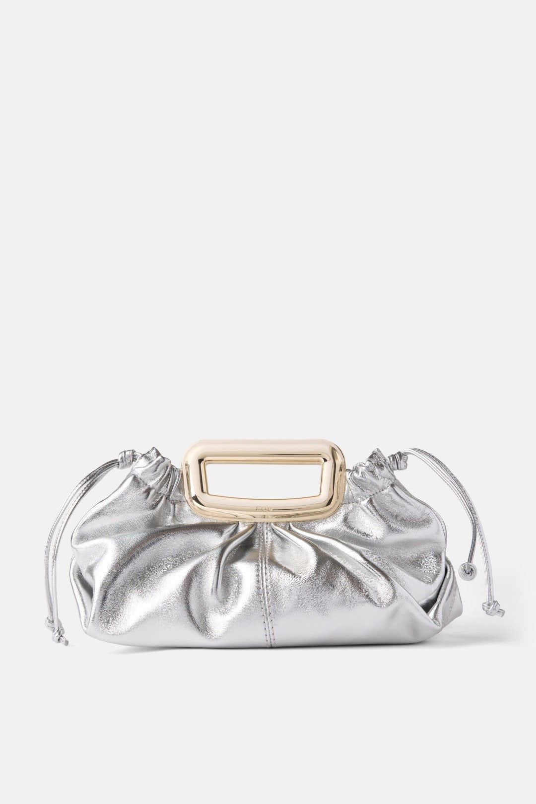 Silver Clutch With Gold Hardware by Maje 0