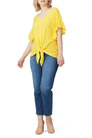 Yellow Tie Front Top by Rachel Rachel Roy