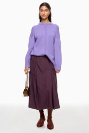 Shirred Nylon Paneled Skirt by Tibi