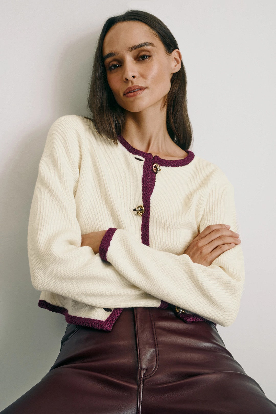 Contrast Piping Cardigan by Derek Lam 10 Crosby x RTR 0