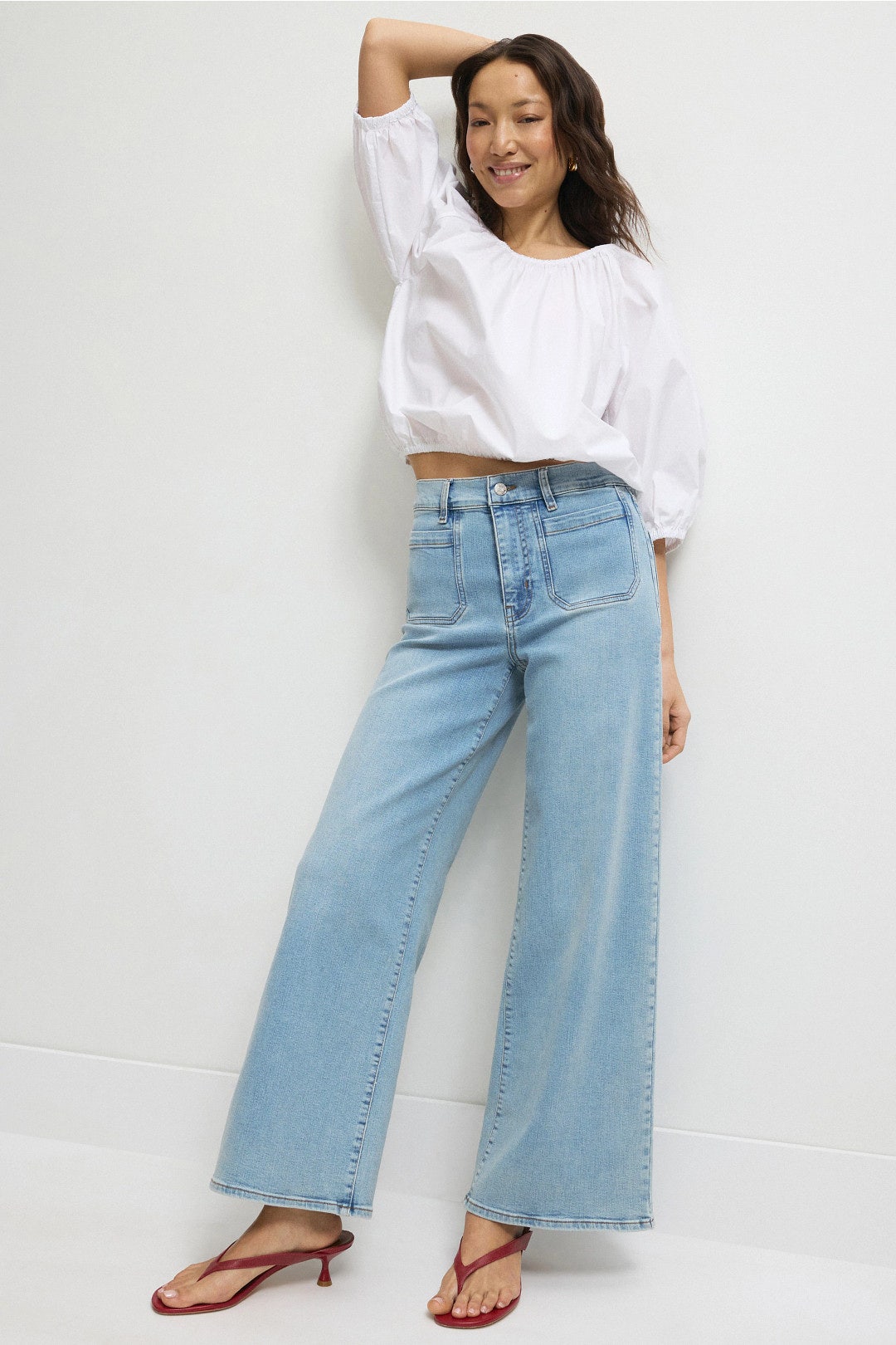 Le Slim Palazzo Modernist Front Pocket Jeans by FRAME 0