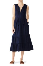 Celine Fringe Trim Midi Dress by Greylin