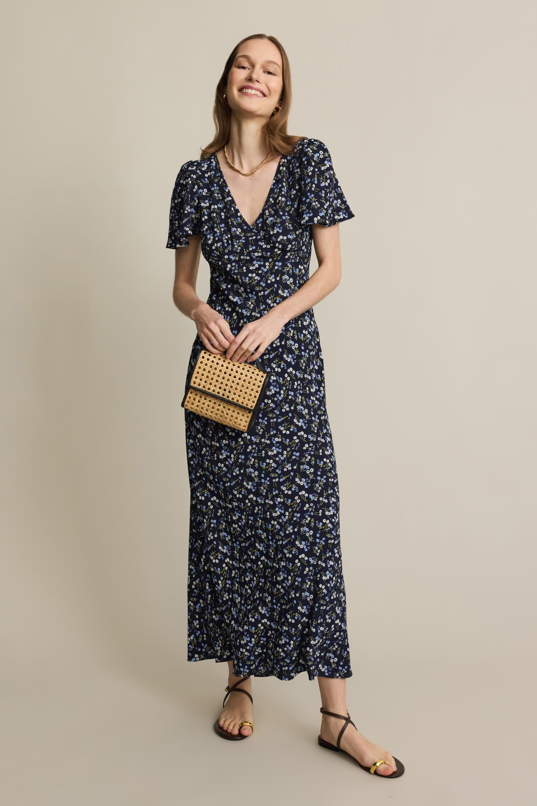 Seamed Flutter Sleeve Maxi Dress by Madewell | Rent the Runway