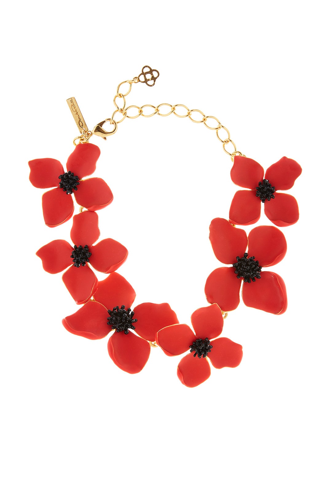 Red Painted Flower Necklace by Oscar de la Renta for 198 Rent the Runway