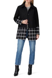 Black Windowpane Wool Coat by Slate & Willow