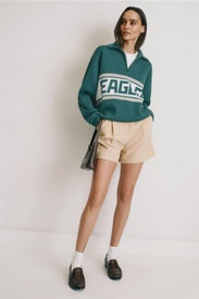Eagles Quarter Zip Pull Over Sweater by Terez