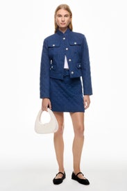 Quilted Denim Mini Skirt by Adam Lippes x RTR
