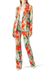 Aqua Multi Print Pants by Badgley Mischka