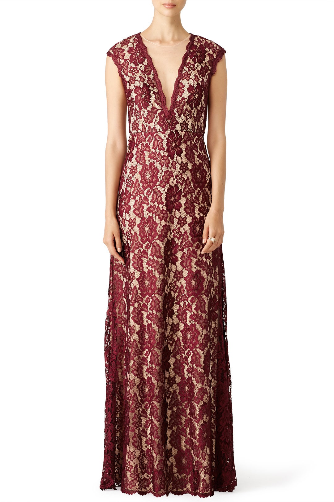 Maroon Romantic Ride Gown by LM Collection 0