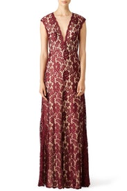 Maroon Romantic Ride Gown by LM Collection
