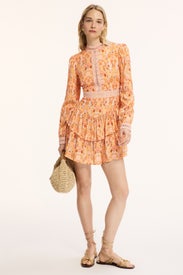 Printed Tiered Ruffle Mini Dress by Layered with Love