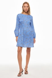 Chain Print Pleated Dress by Maje