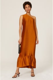 One Shoulder Pleated Dress by TOME x RTR