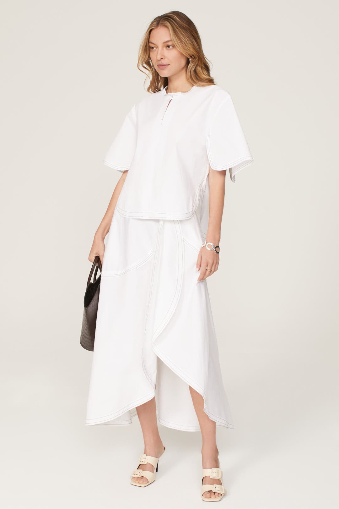 White T-Shirt Top by Victoria Beckham | Rent the Runway