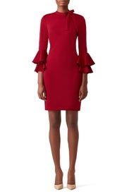 Red Ruffle Sleeve Dress by Alexia Admor