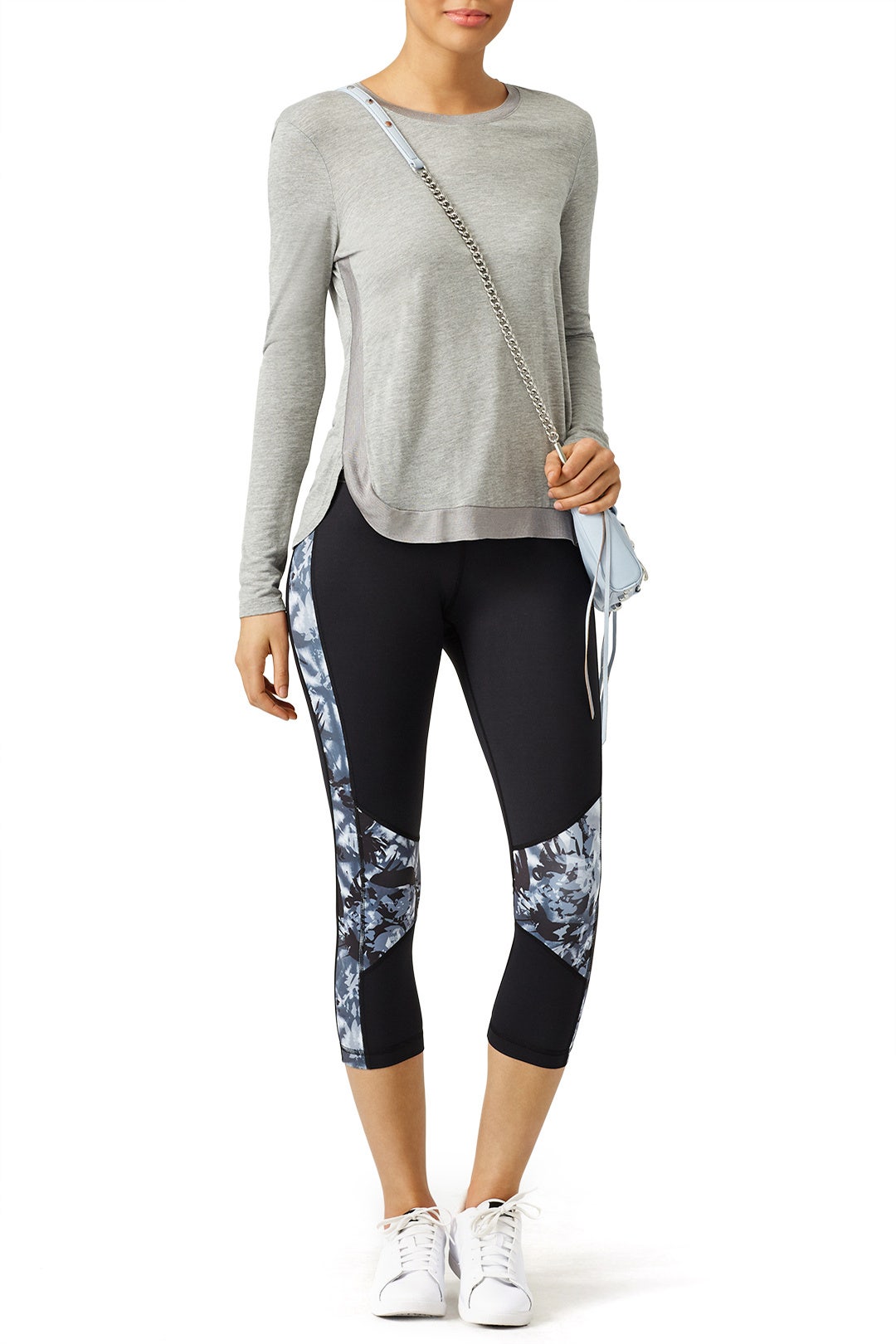 Palm Shadow Blocked Crop Leggings by ALALA 0