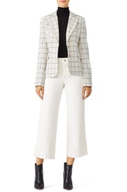 Ivory Printed Blazer by Derek Lam 10 Crosby