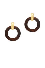 Wood Doorknocker Earrings by Kenneth Jay Lane