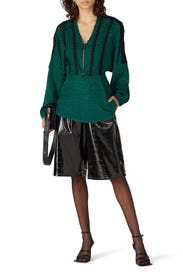 Lace Trim Python Zip Top by Koché x RTR