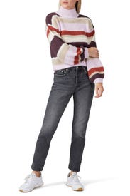 Multi Striped High Neck Sweater by Louna