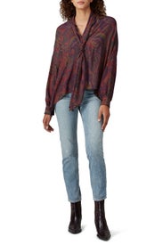 Printed Tie Neck Top by Polo Ralph Lauren