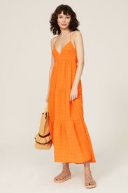 Orange Midi Dress by Slate & Willow