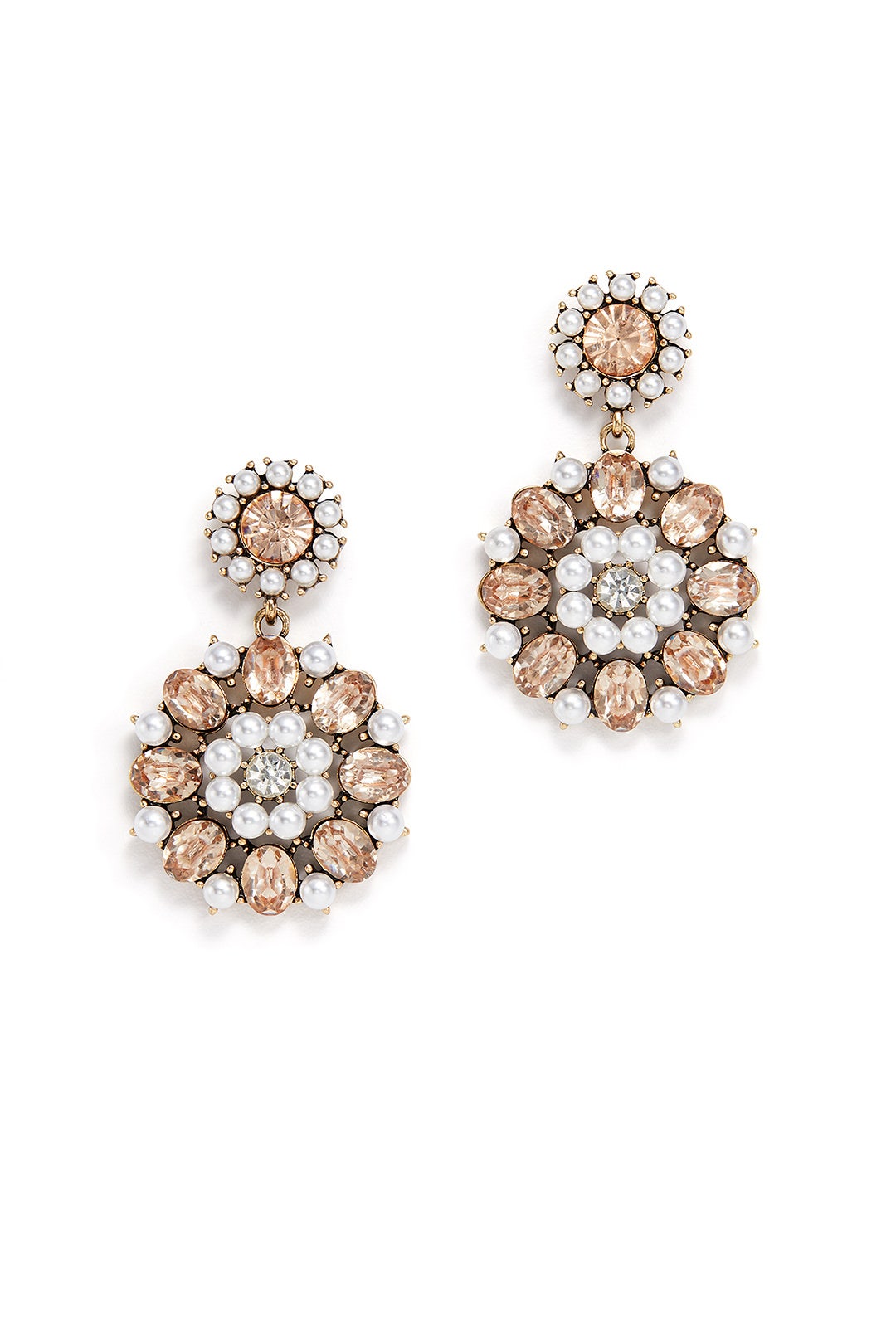 Rose Pearl Circle Earrings by Slate & Willow Accessories