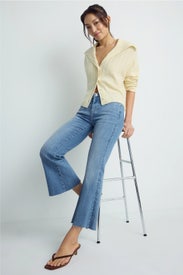 Medium Wash Cropped Dojo Jeans by 7 For All Mankind