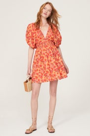 Coral Floral Mini Dress by Louna