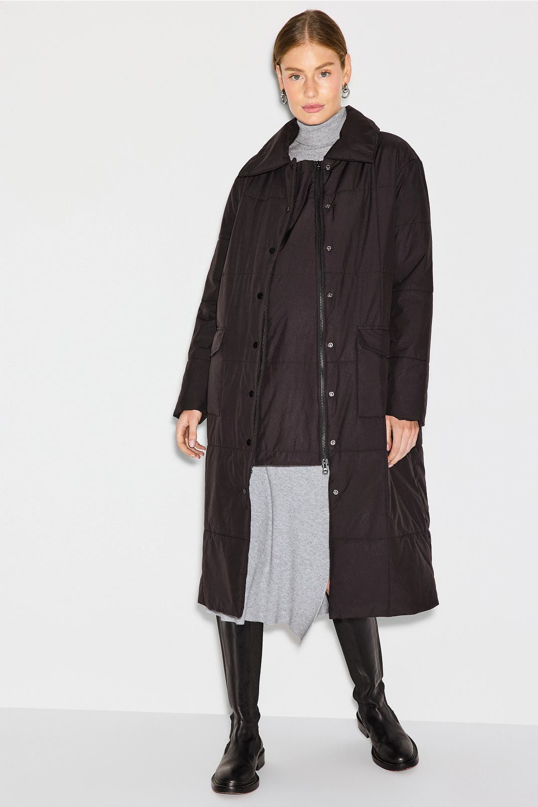 NOM Maternity Maternity Puffer Coat Black