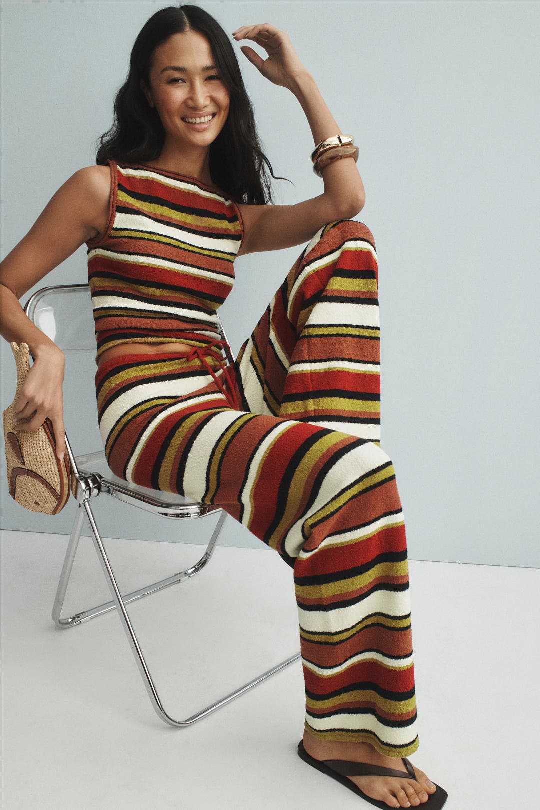 Earth Stripe Textured Knit Pants by Zulu & Zephyr | Rent the
